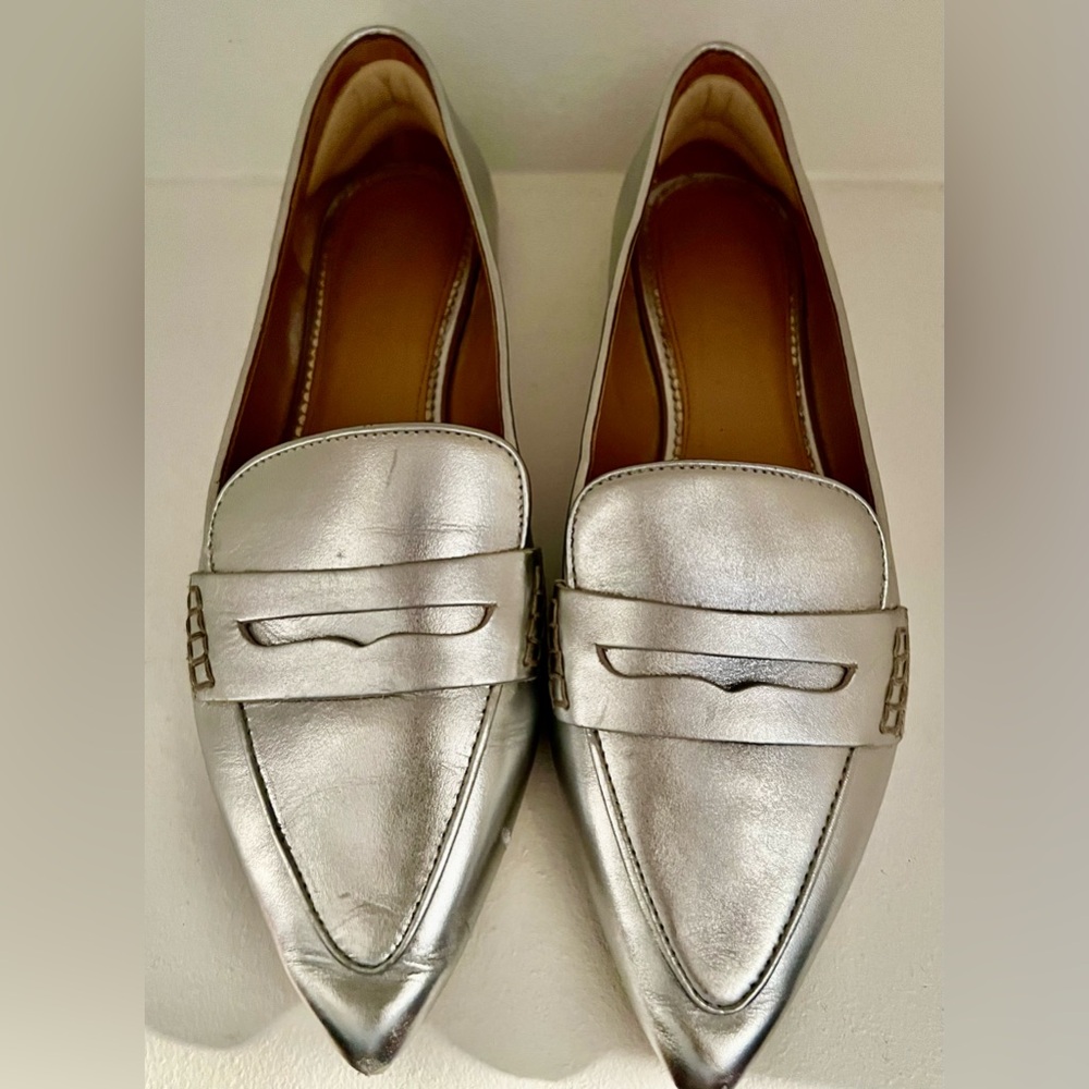 Boden Silver Metallic Loafers Women’s Size 39